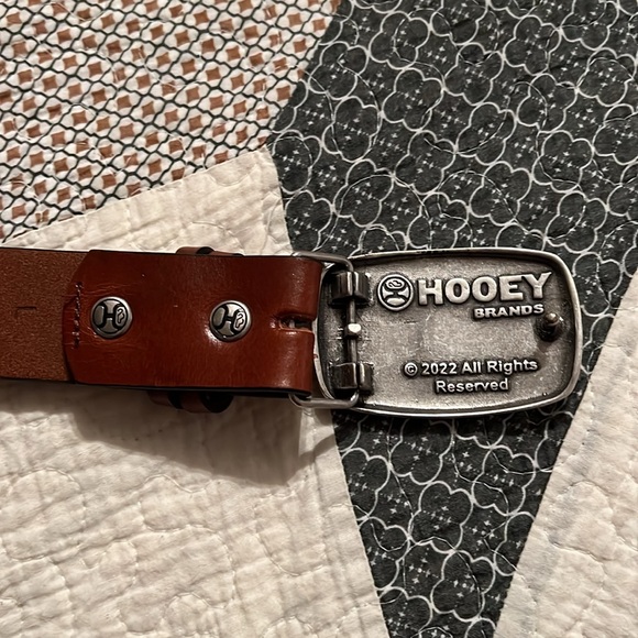 hooey aztec leather engraved belt - Picture 2 of 5